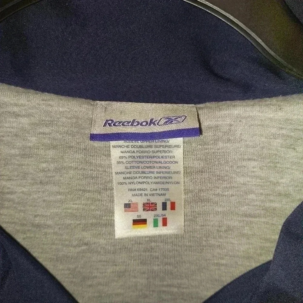 Reebok Blue & Gray White Long Sleeve Full Zip Mens jacket XL - Picture 6 of 7